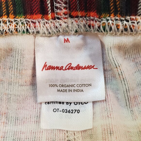 HANNA ANDERSSON SZ M Unisex Adult Holiday Plaid Long John Pajama Pants Red Green - Picture 3 of 8